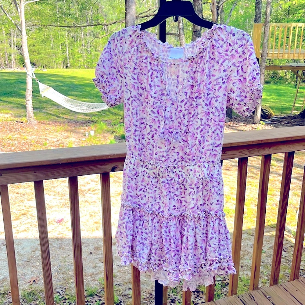 Skylar + Madison romper/beach cover-up sz L purple/pink